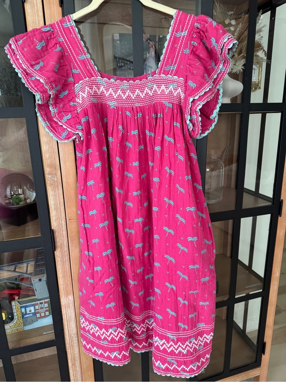 Mer St. Barth Sandrine mini dress embroidered smock pockets tiered short sleeve
